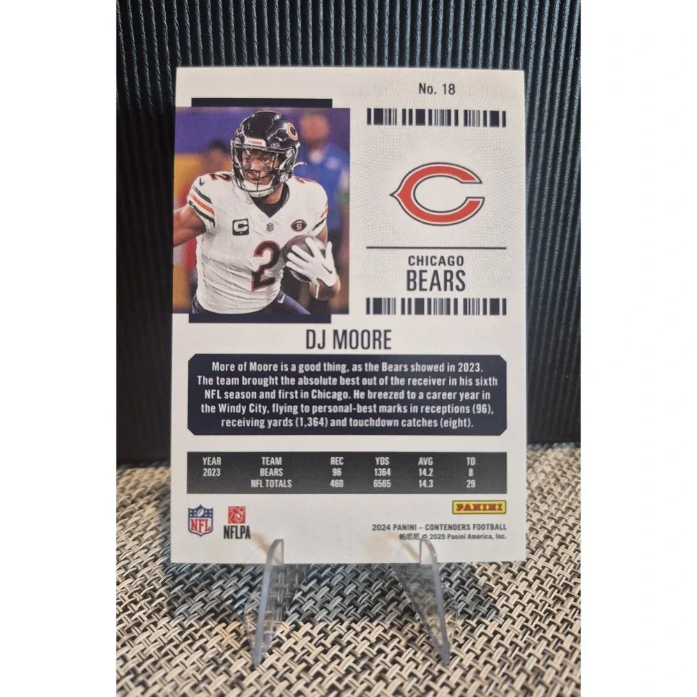 2024 Contenders Dj Moore #18 Green Sunburst Chicago Bears